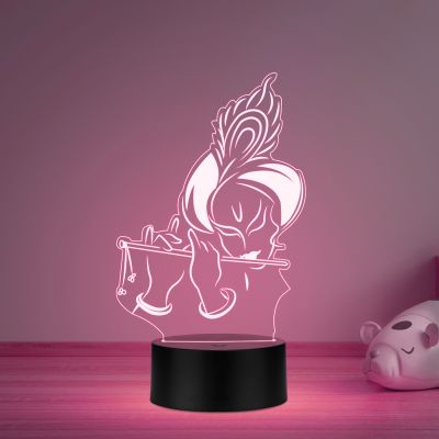 3D Lord Krishna Acrylic Night lamp 16 Color Changing Light with Remote Control